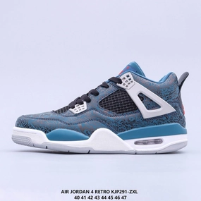 Air Jordan 4 Retro Laser Green Deep Ocean Black Fire Red KJP291-ZXL Track ready Treaded Sole