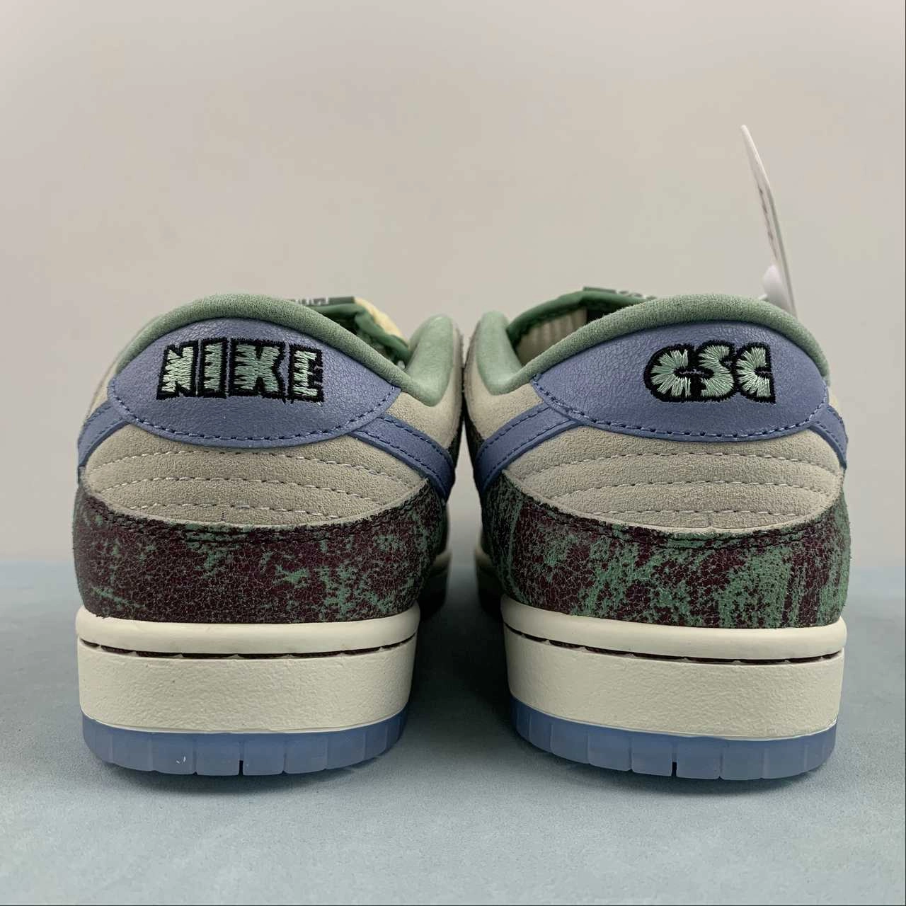 SB Dunk Low Crenshaw Skate Club Beige Multi-Color Blue FN4193-100 Thermoformed Heel Cup Comfort footbed