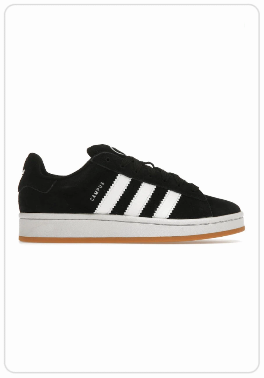 Indoor Wear Running Comfort Adidas Campus 00 Black White Gum GS