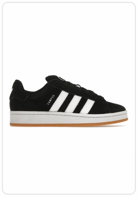 Indoor Wear Running Comfort Adidas Campus 00 Black White Gum GS