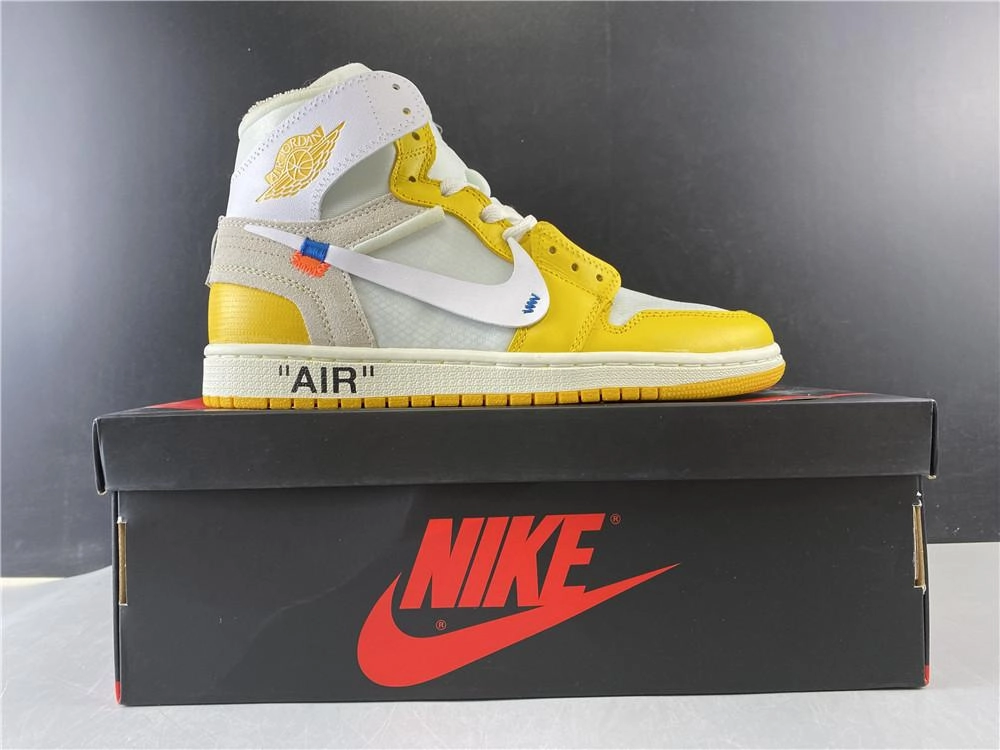 Non Slip Insole Air Jordan 1 x Off-White NGR White Yellow Jointly AQ0818-149