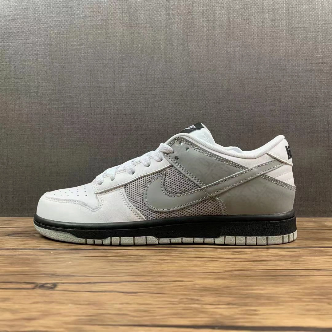 SB Dunk Low White Neutral Gray Black 317813-101 Feel Fresh