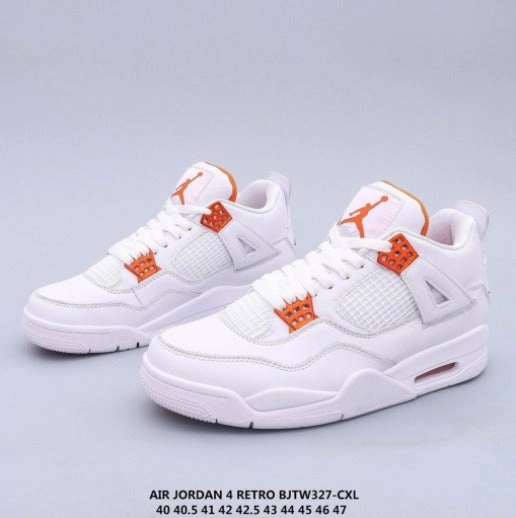Air Jordan 4 Retro SE White Orange Loose Fit