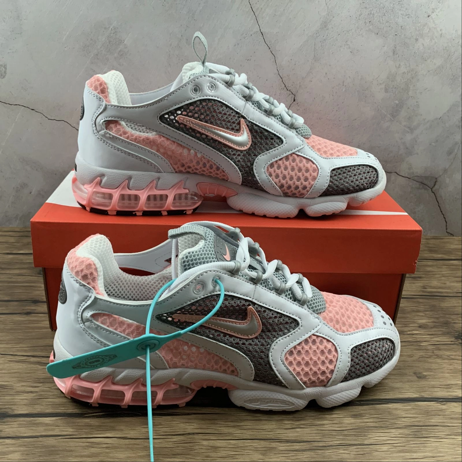 Air Zm Spiridon Cg 2 Stussy White Silver Grey Pink CJ1288-614 Optimal Fit outdoor - wear shoes