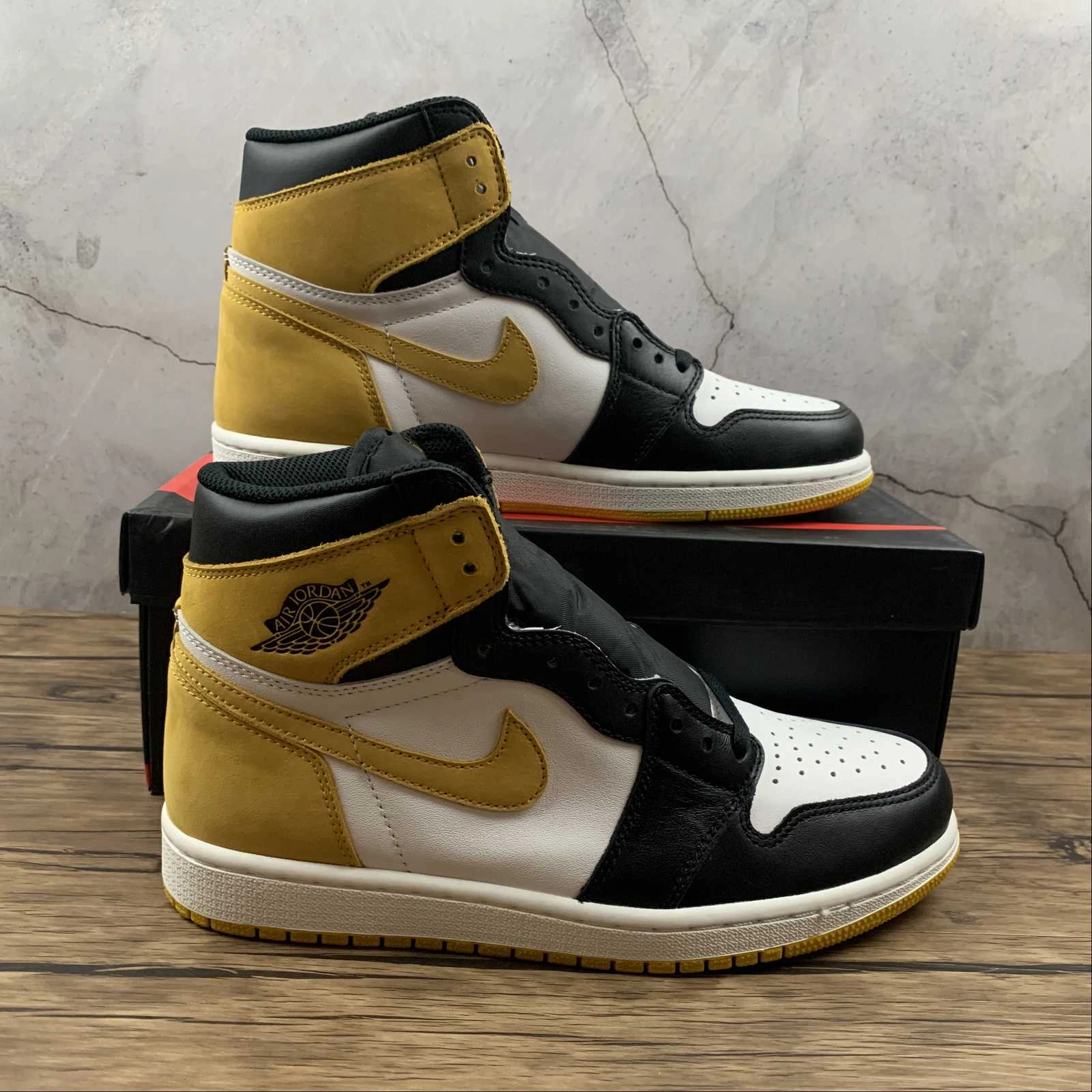 Air Jordan 1 Retro High OG Summit White Yellow Ochre (2021) 555089-109 Thermal Regulating Textile Casual Edge