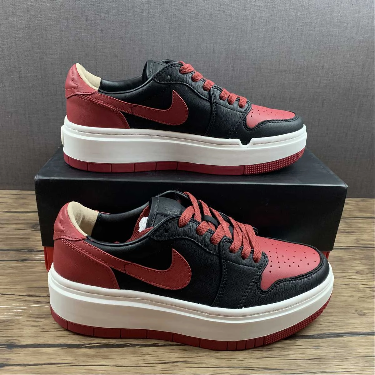 Air Jordan 1 Elevate Low Bred Black Varsity Red White DQ1823-006 MemoryFoam