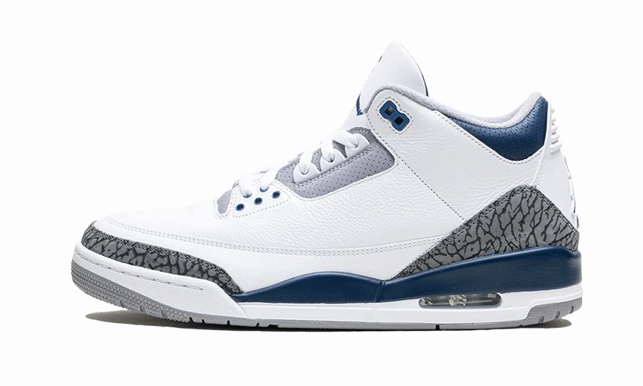 Breathable Linings Fashionable color scheme Air Jordan 3 Retro Midnight Navy
