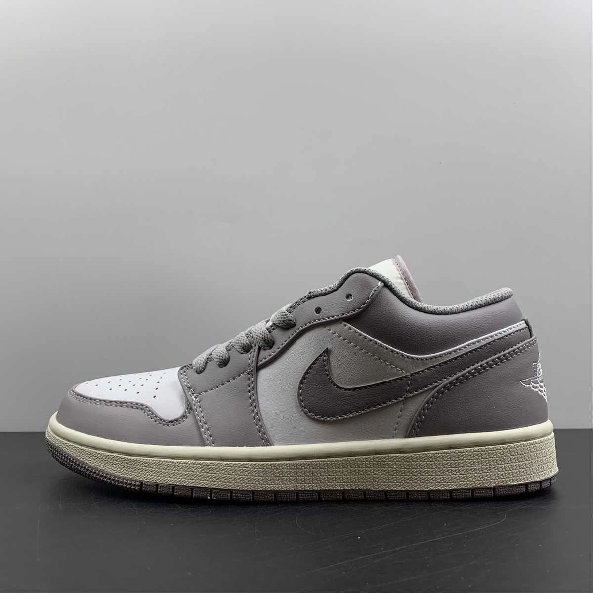 Mid Foot Lockdown Modern Feel Air Jordan 1 Low Vintage Grey White 553558-053