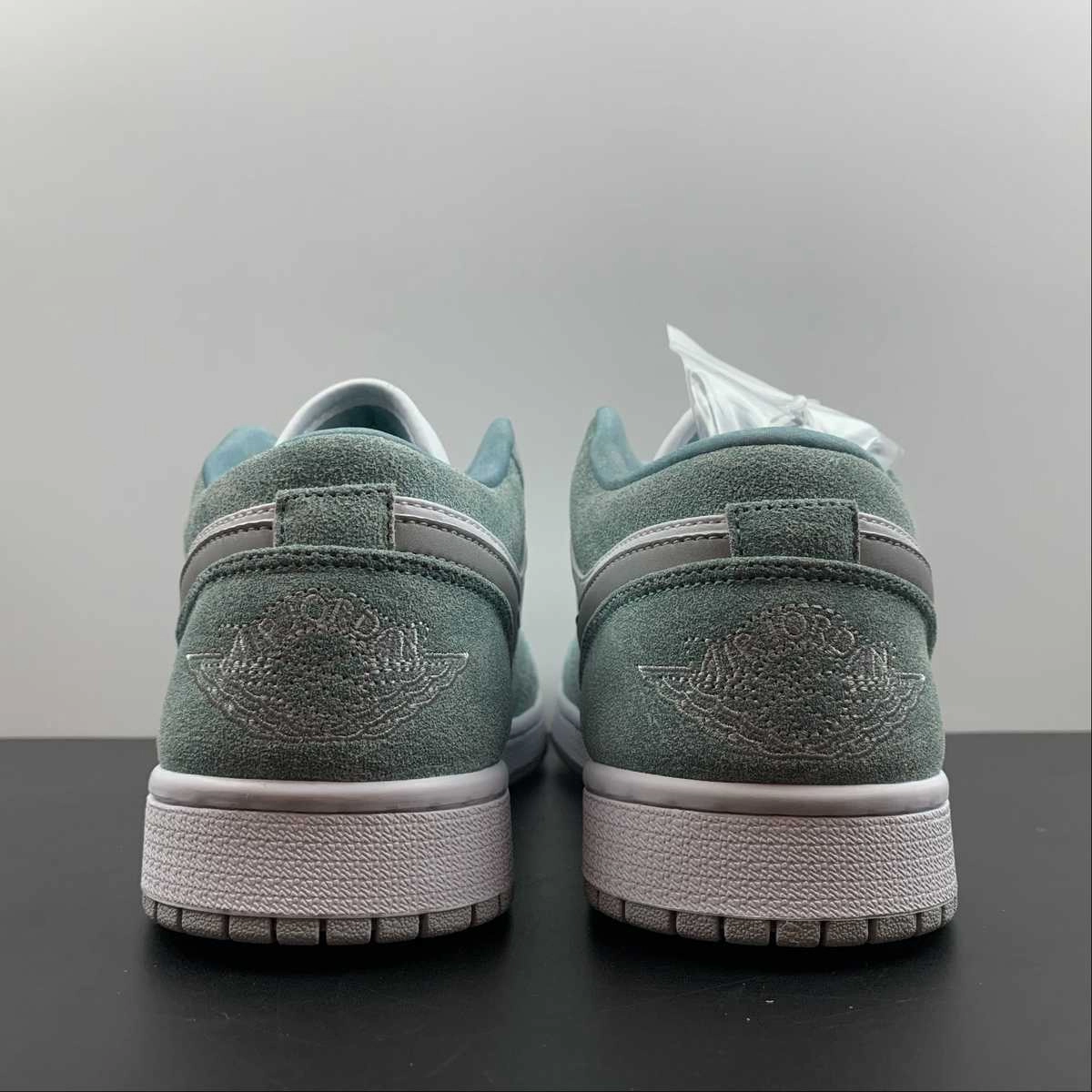 Micro Perforated Vamp Air Jordan 1 Low White Grey Green DN3705-301