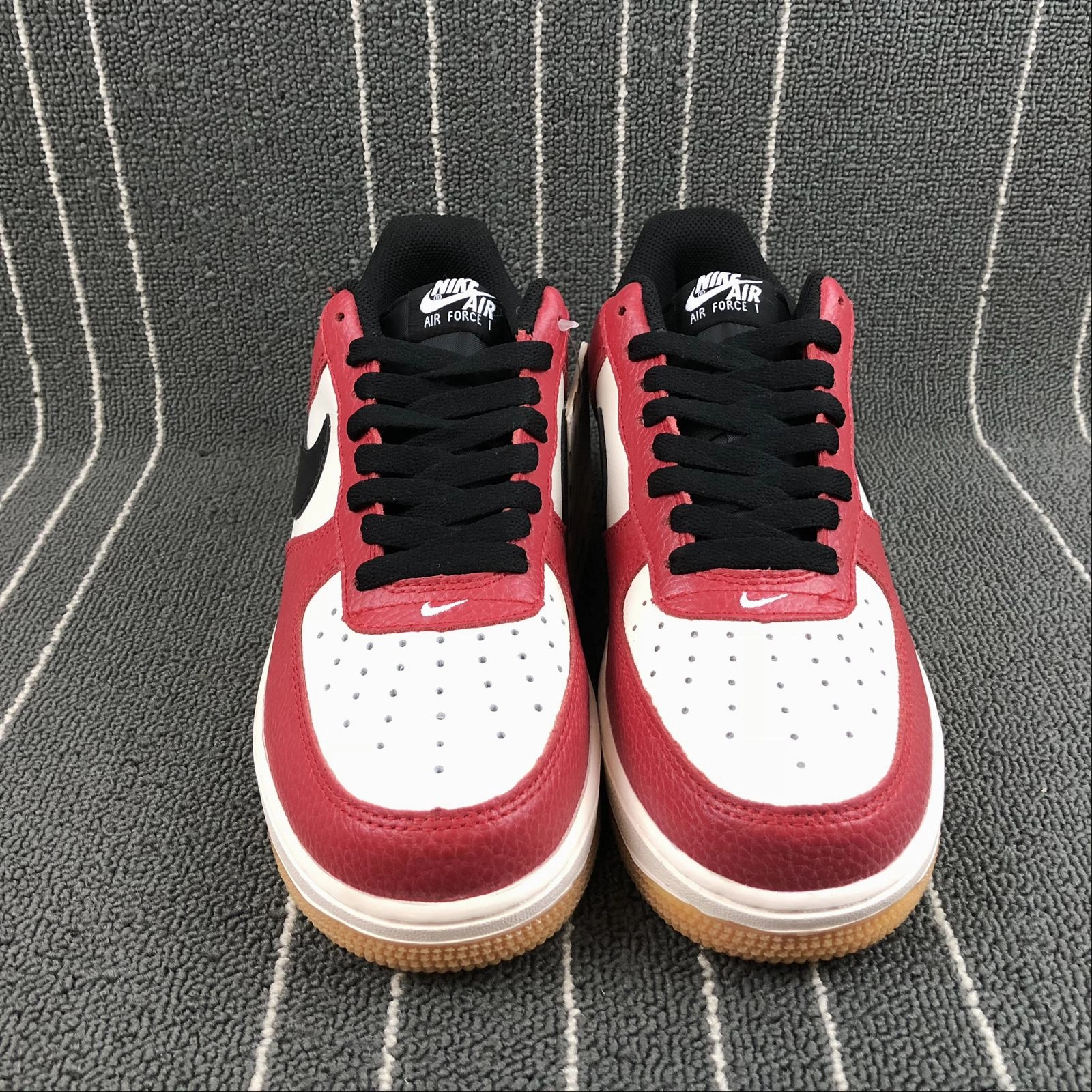 Air Force 1 Low Red Black White Gum 820266-600 Street Edge
