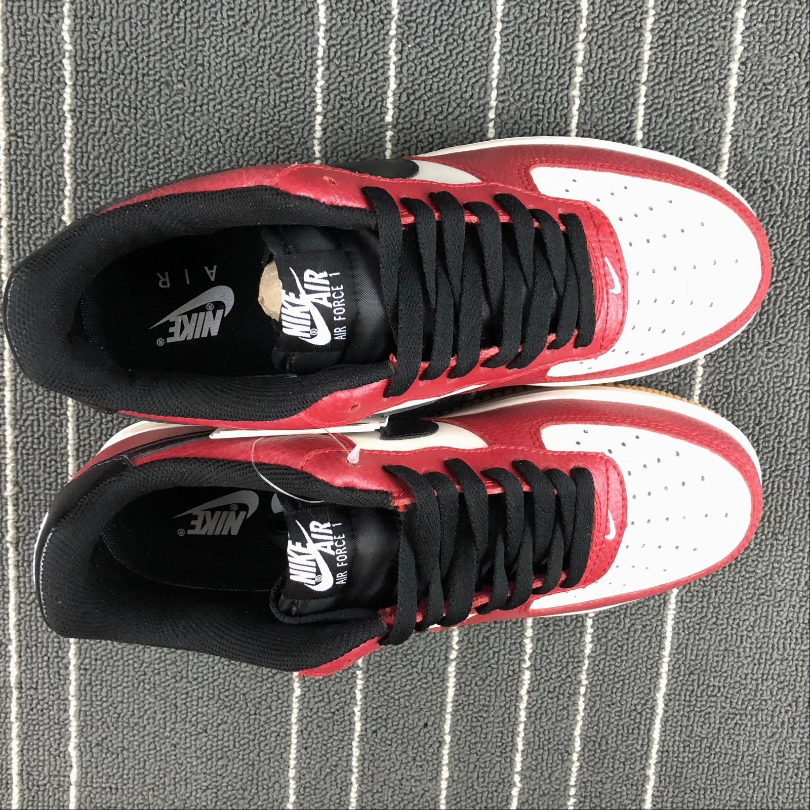 Air Force 1 Low Red Black White Gum 820266-600 Touch Of Style Chill Essential