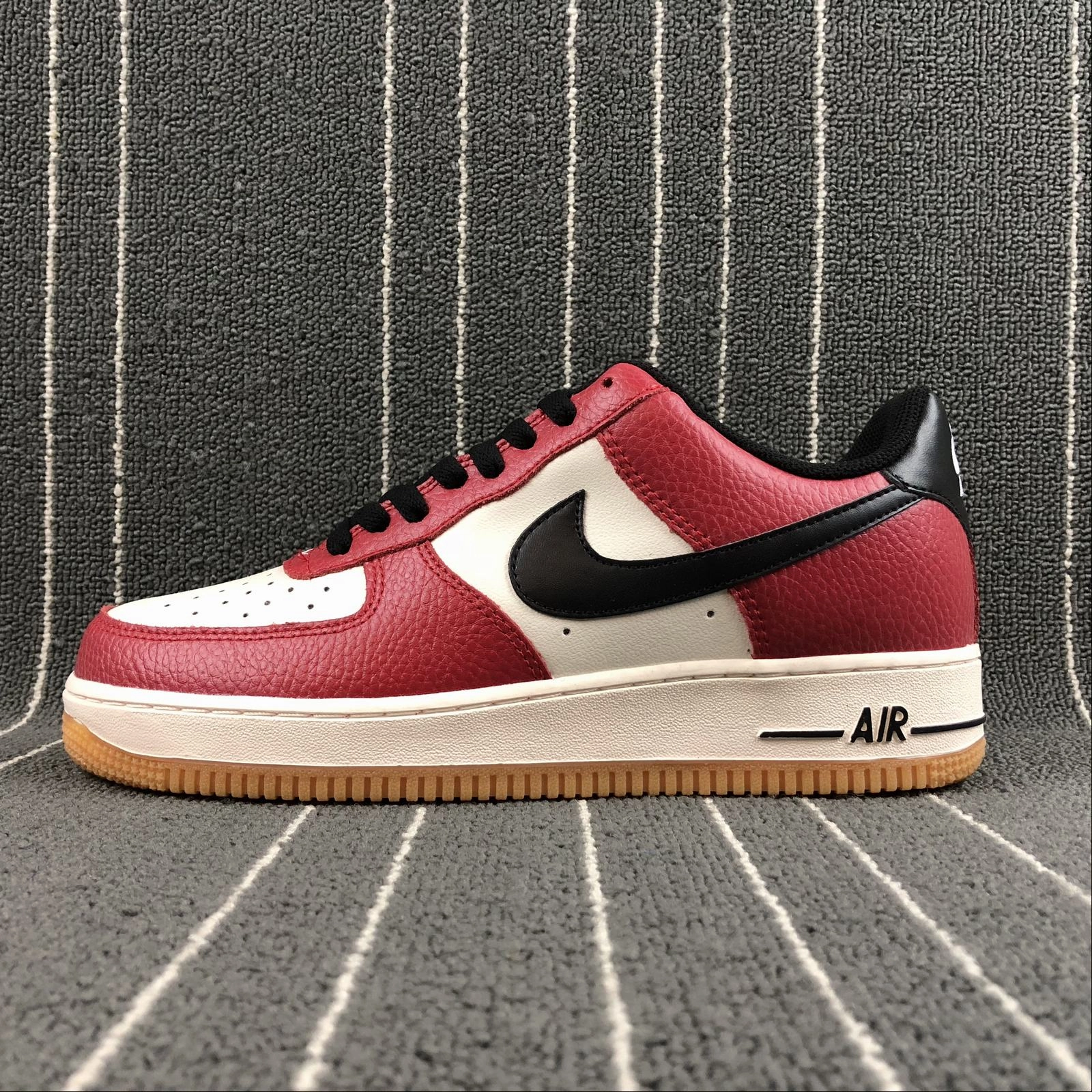 Skip Step Air Force 1 Low Red Black White Gum 820266-600