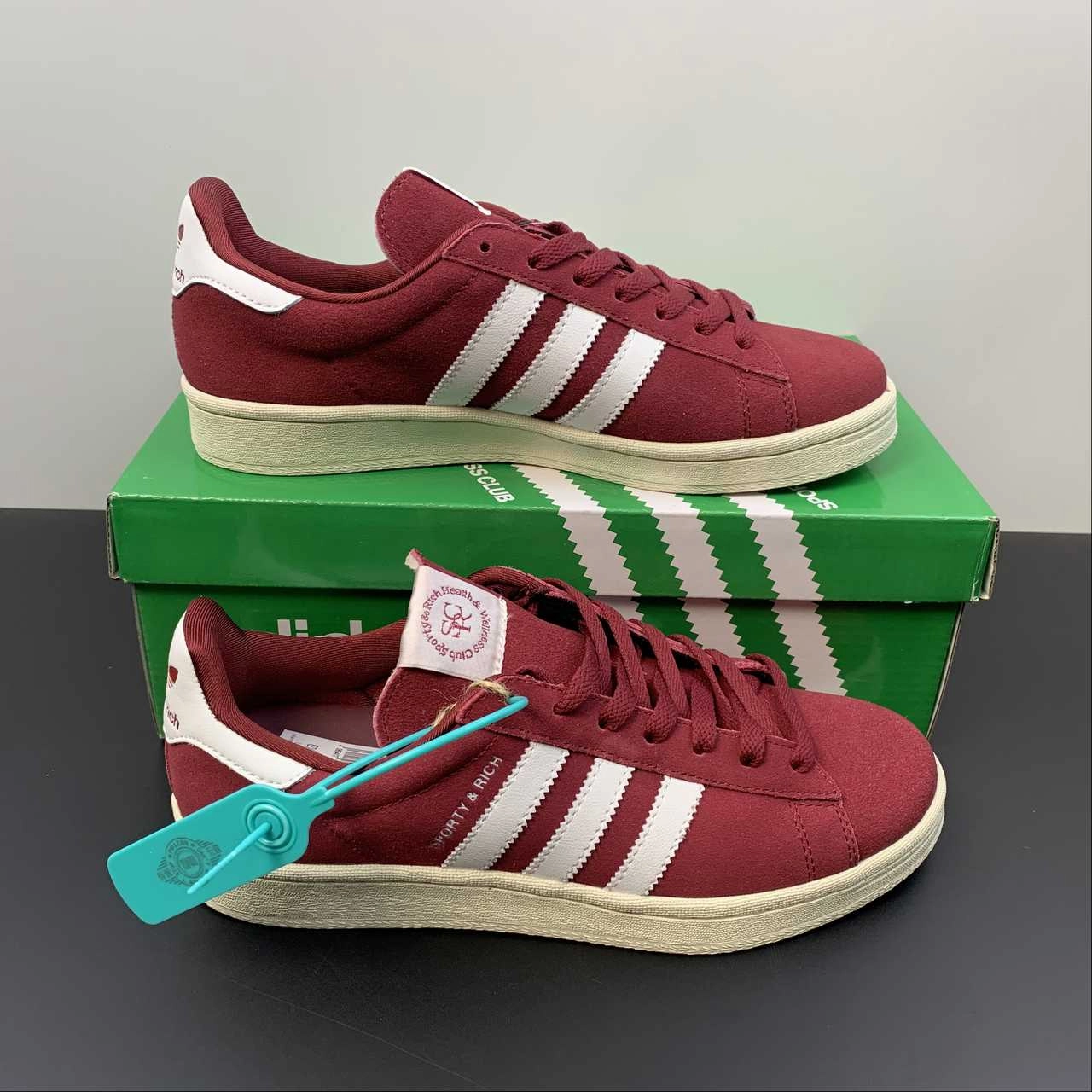 Secure fit Neutral palette Adidas Campus 80s Sporty & Rich Merlot Cream HQ6074