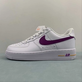 Air Force 1 07 Low EMB Lakers White Bold Berry Speed Yellow FJ4209-100 Cruise Ready Outdoor Comfort