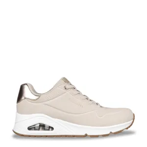 Skechers Women's Uno Shimmer Away Sneakers- Natural