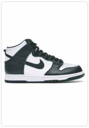 Bold Pattern Mid Cut Nike Dunk High Spartan green