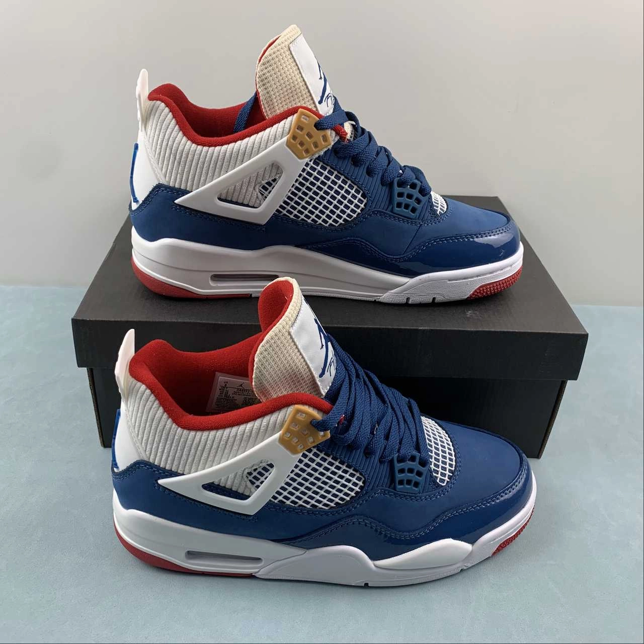 Air Jordan 4 Retro Messy Room French Blue Gym Red Pearl White DR6952-400 Breathability Running Ease