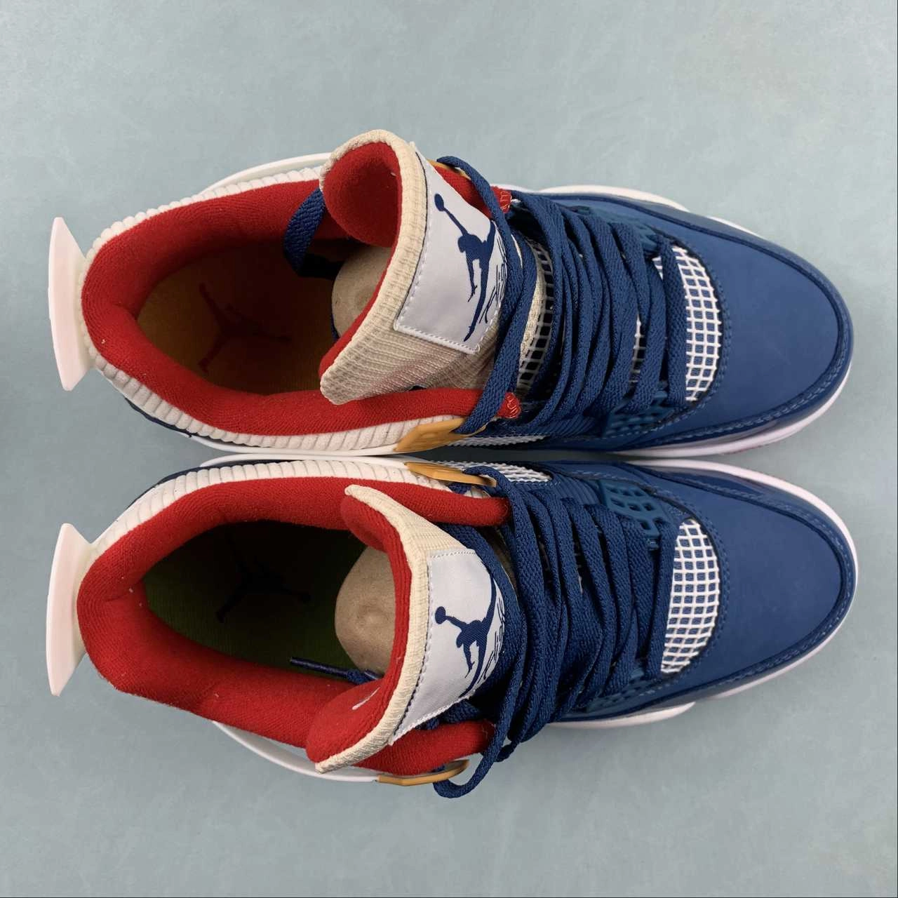 Air Jordan 4 Retro Messy Room French Blue Gym Red Pearl White DR6952-400 Long Walk Reinforced toe