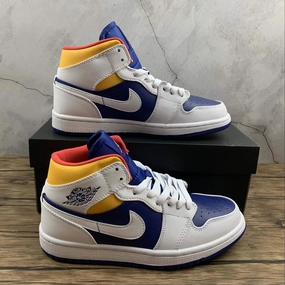 Air Jordan 1 Mid Blue White Yellow Outdoor Feel Tread Pattern Optimization