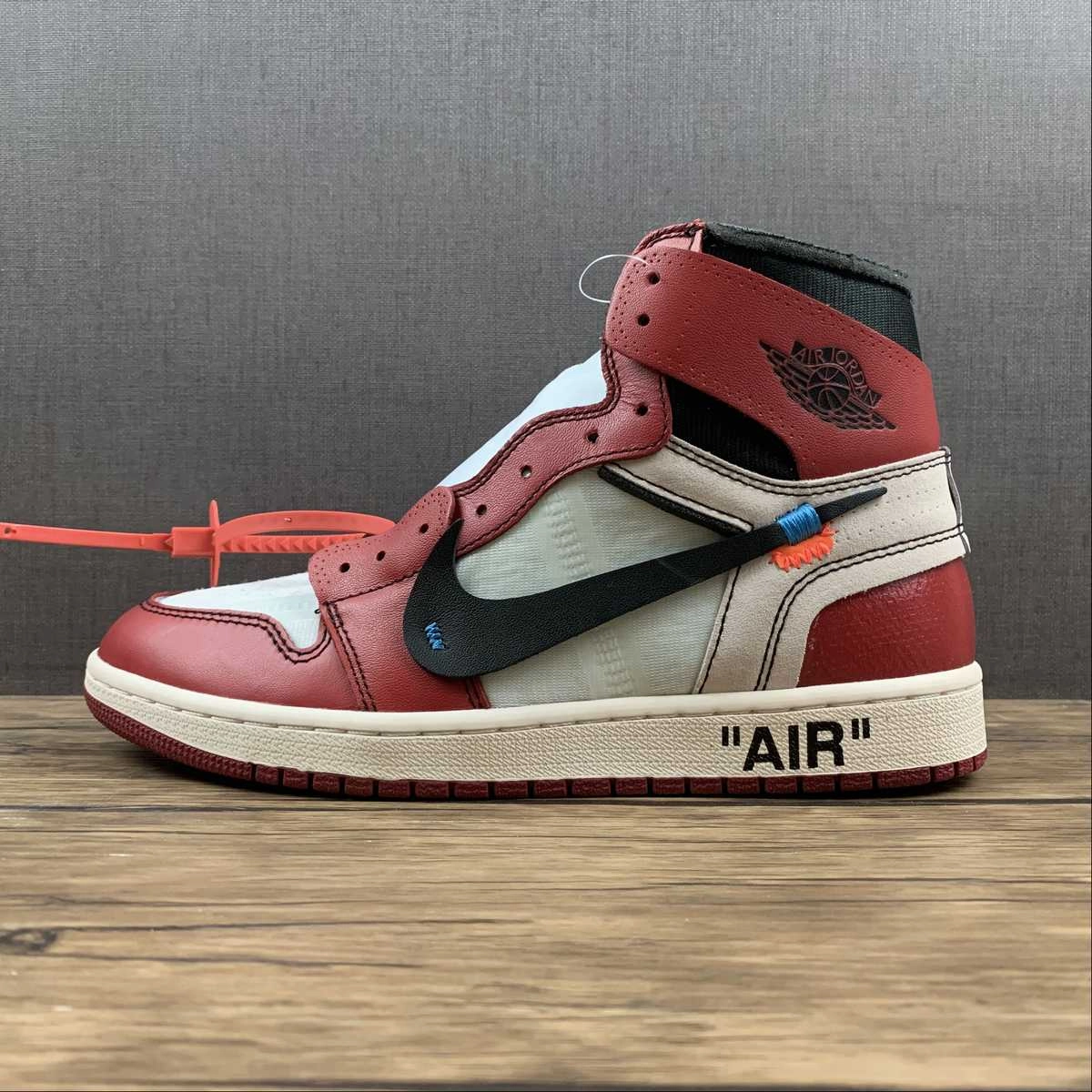 Comfortable Modern Feel Air Jordan 1 x Off-White White Black-Varsity Red AA3834-101