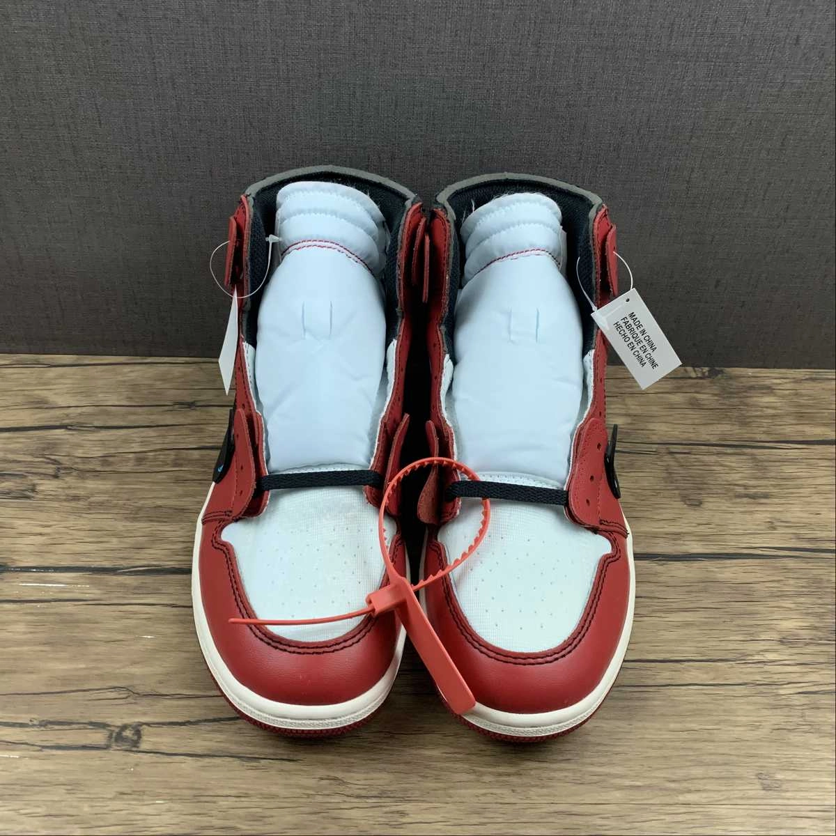 Air Jordan 1 x Off-White White Black-Varsity Red AA3834-101 Supportive grip Soft Knit