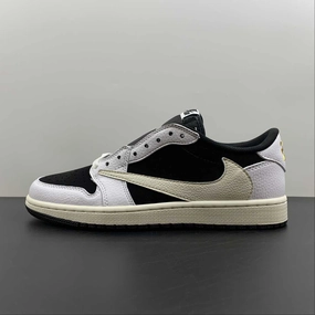 Travis Scott x Air Jordan 1 Low OG White Black Gold DM7866-180 Shock Dispersing Tech