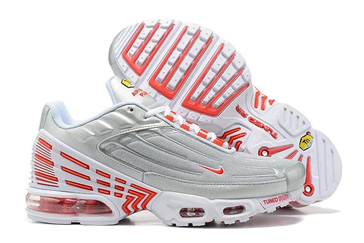 Air Max Plus 3 Silver Red Grey White CK5178-072 running in a wellness retreat shoes Flexible Comfort