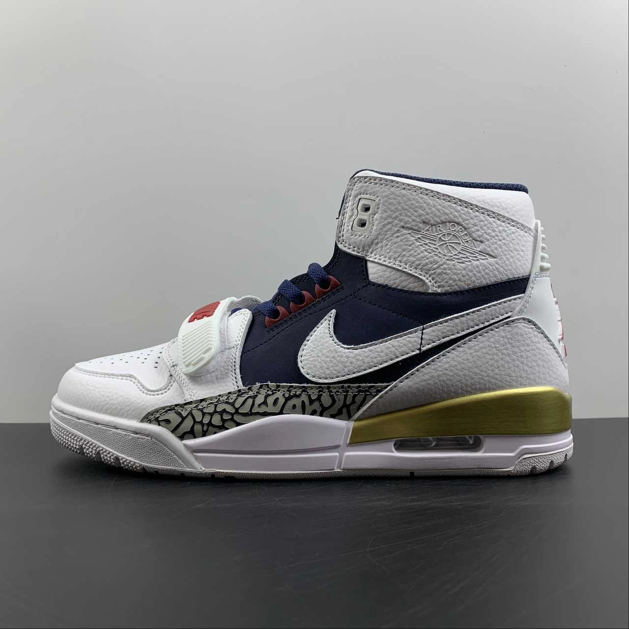 Airflow Channel Construction Proprioceptive Design Air Jordan Legacy 312 High White Blue Gold AV3922-101
