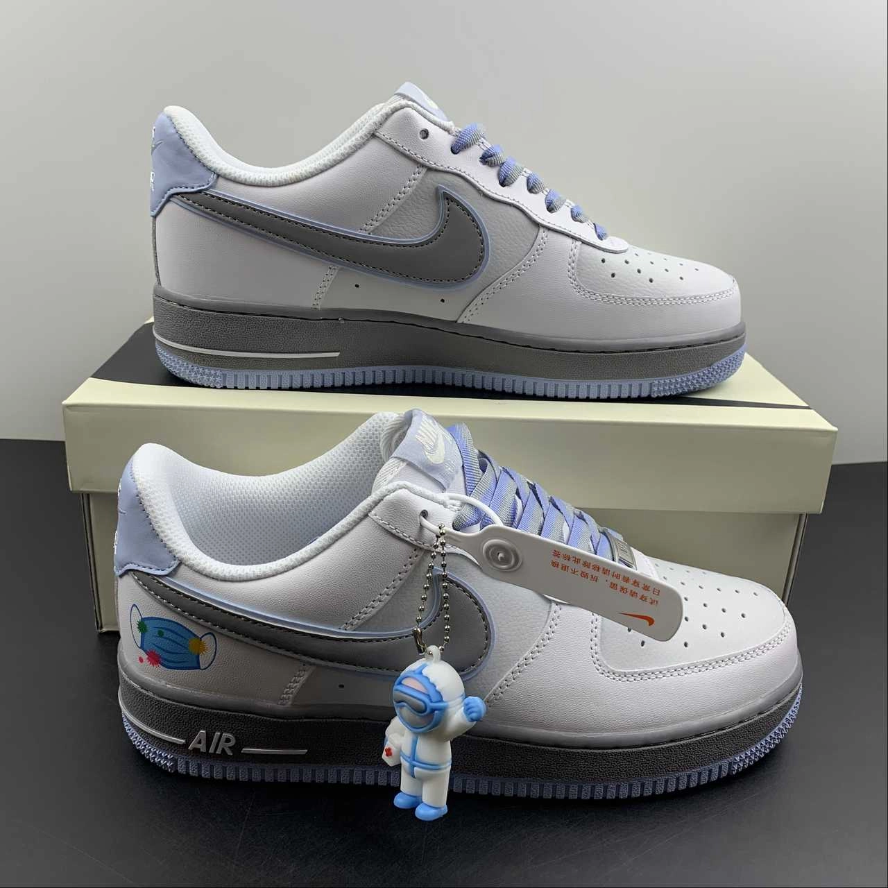 City Stroll Evening Pace Air Force 1 07 Fight the Epidemic White Grey
