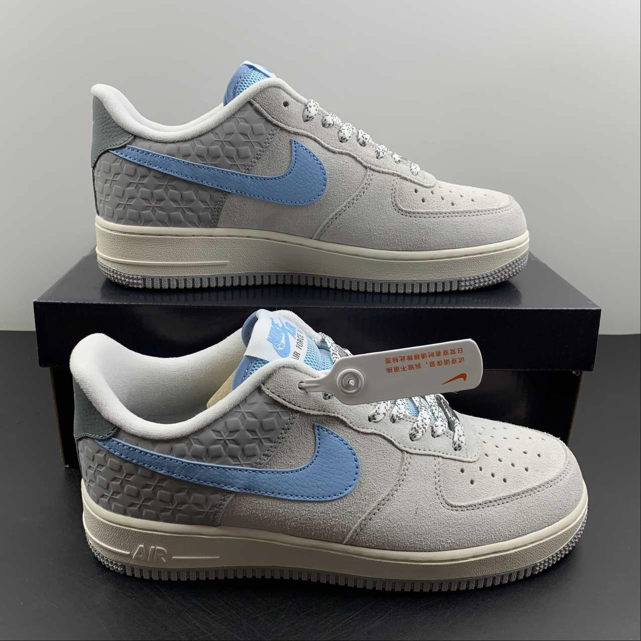 Air Force 1 Low White Gray Blue DQ0790-001 MeshMaterial