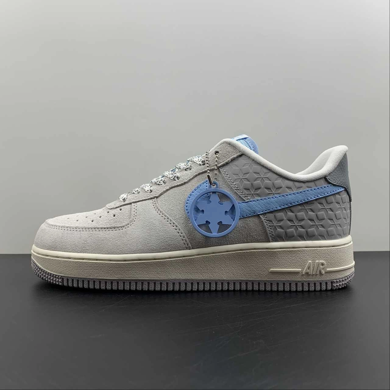 Air Force 1 Low White Gray Blue DQ0790-001 Chill Feet Good Grip