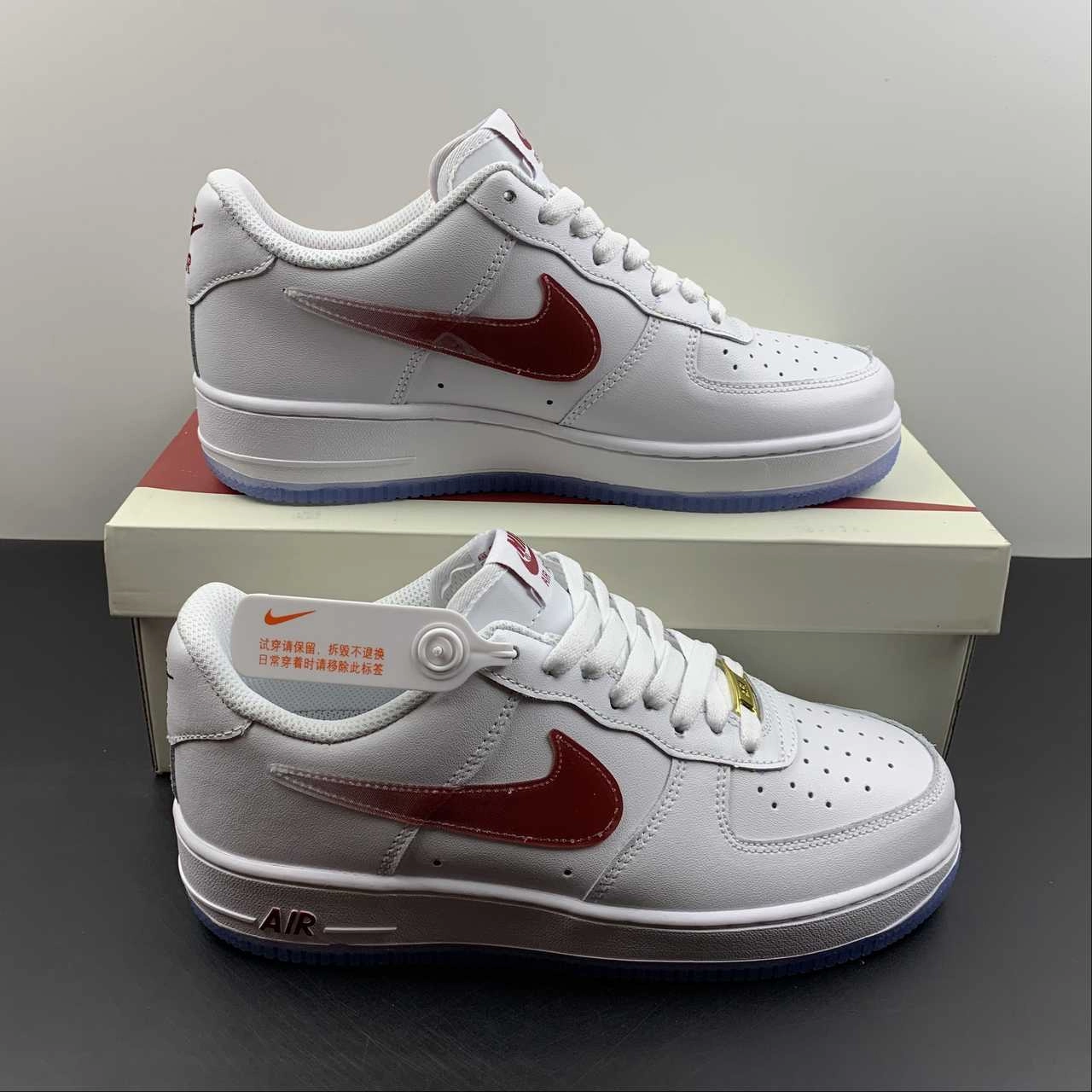 dirt path Eva Midsole Air Force 1 07 Low White Red Metallic Gold CO3363-363