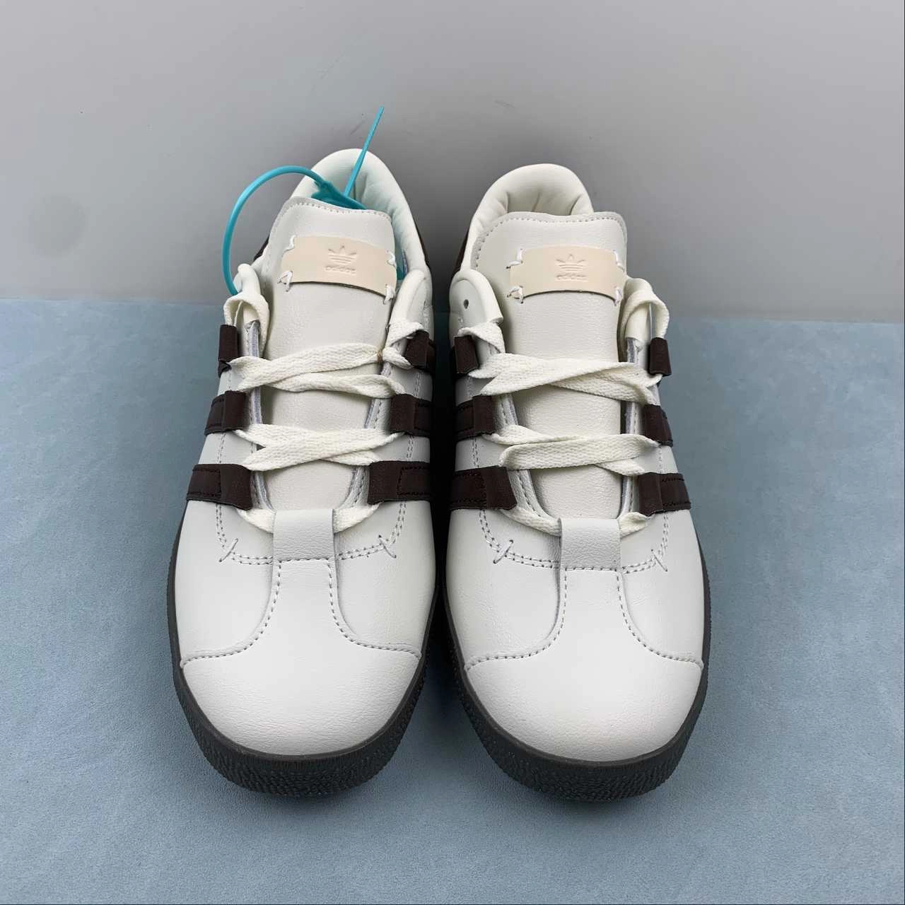 Adidas Gazelle Foot Industry Leather White Brown IG1895 hook and loop closure