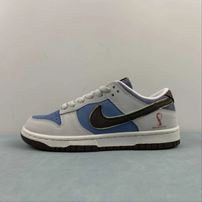 SB Dunk Low Word Cup Brown Blue Metallic Gold AT2022-688 Reflective Detailing