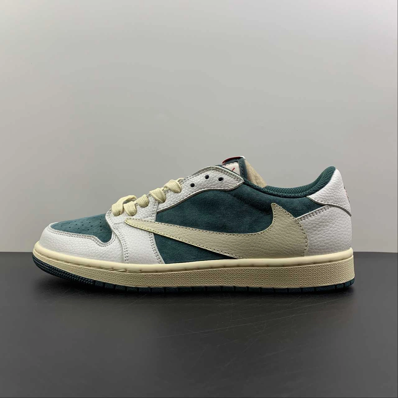 Travis Scott x Air Jordan 1 Low OG Dark Green White Red CQ4277-993 Retro-inspired support Stride Safe