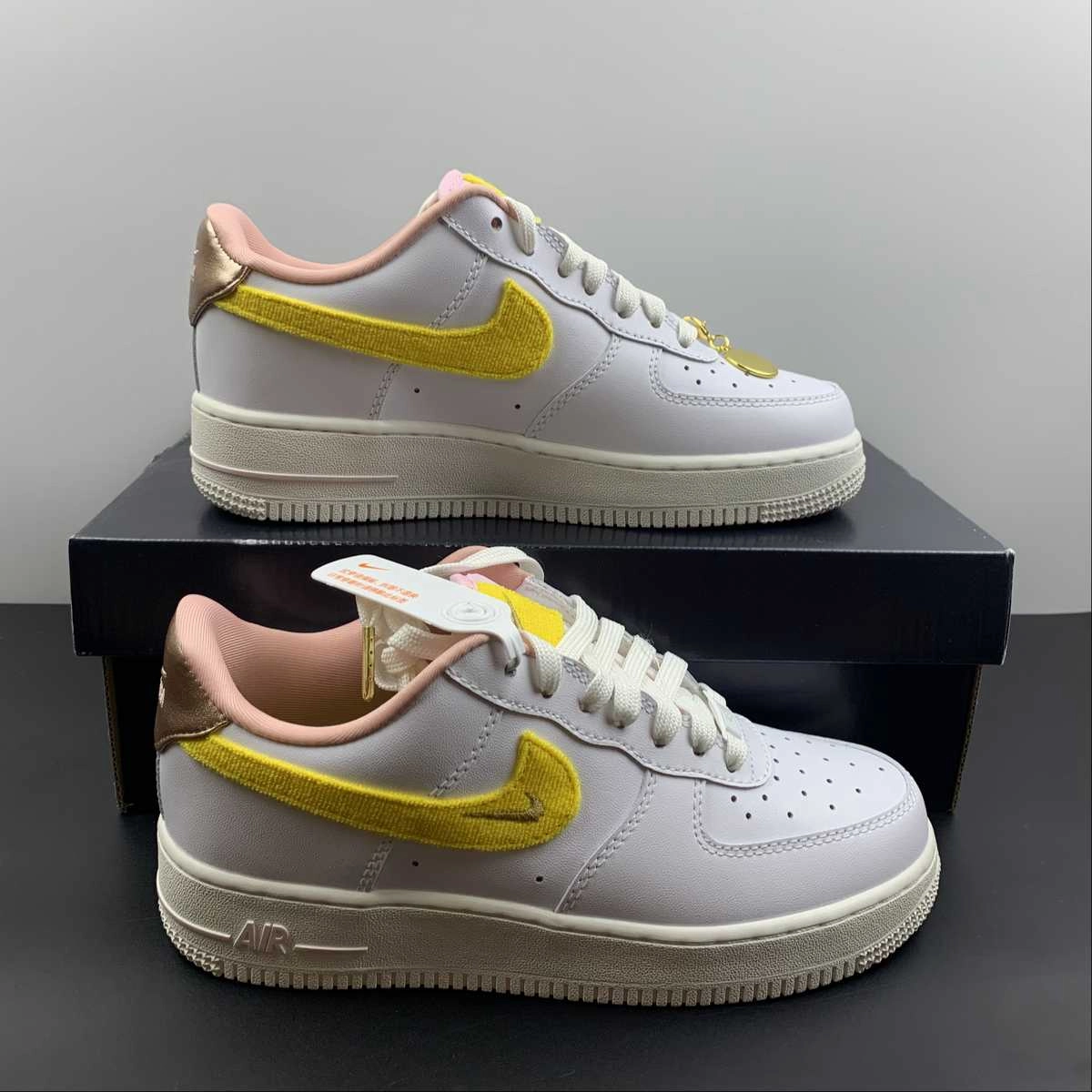 Air Force 1 Low Mama White Yellow Strike Phantom Pearl DV2183-100 Wear   Resistant
