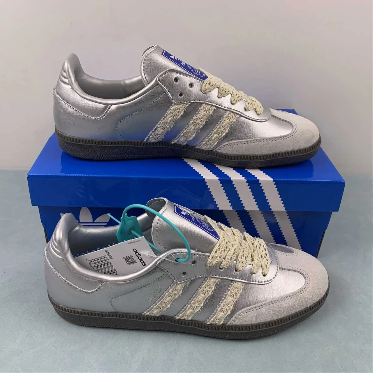 Trail Run Adidas SAMBA OG Metallic Silver White B75806