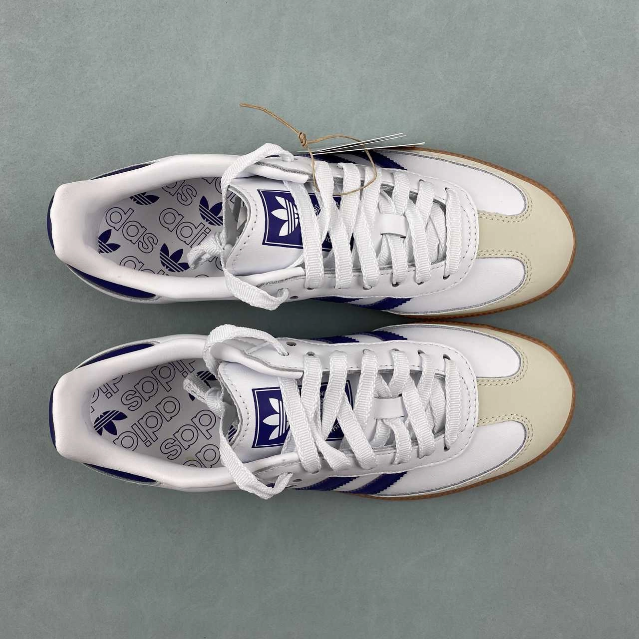 Adidas Samba OG Cloud White Energy Ink Off White IF6514 Pattern Play Breathable Upper Shoes