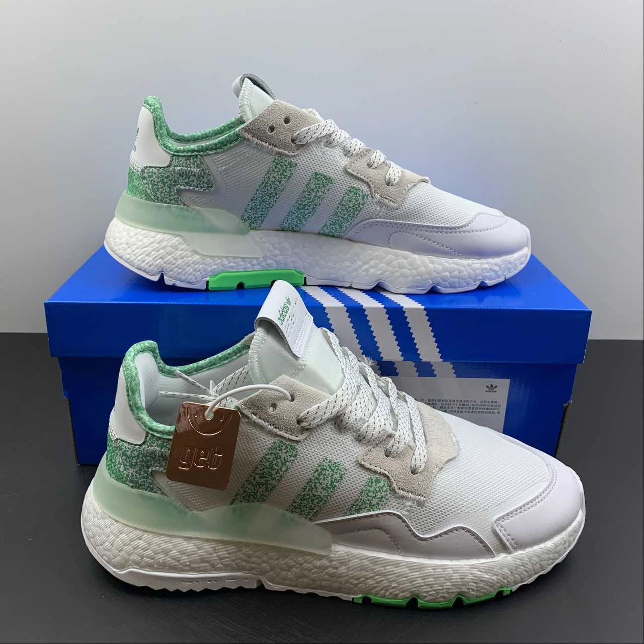 anti - static Adidas Nite Jogger White Green FW6715