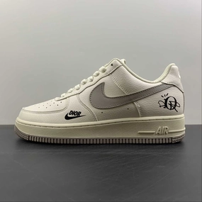 Chill Moves Flexible   strap Dior x Air Force 1 07 Low Cream White Black Gray BS6055-203