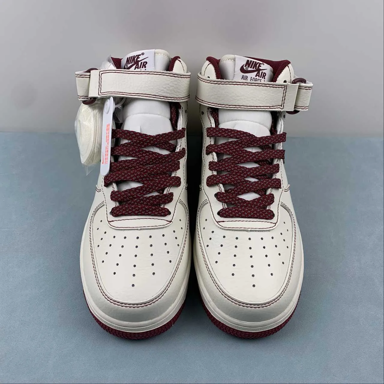 Undefeated x Air Force 1 07 Mid Off White Dark Red UW2369-015 Heel Safe Chic Style