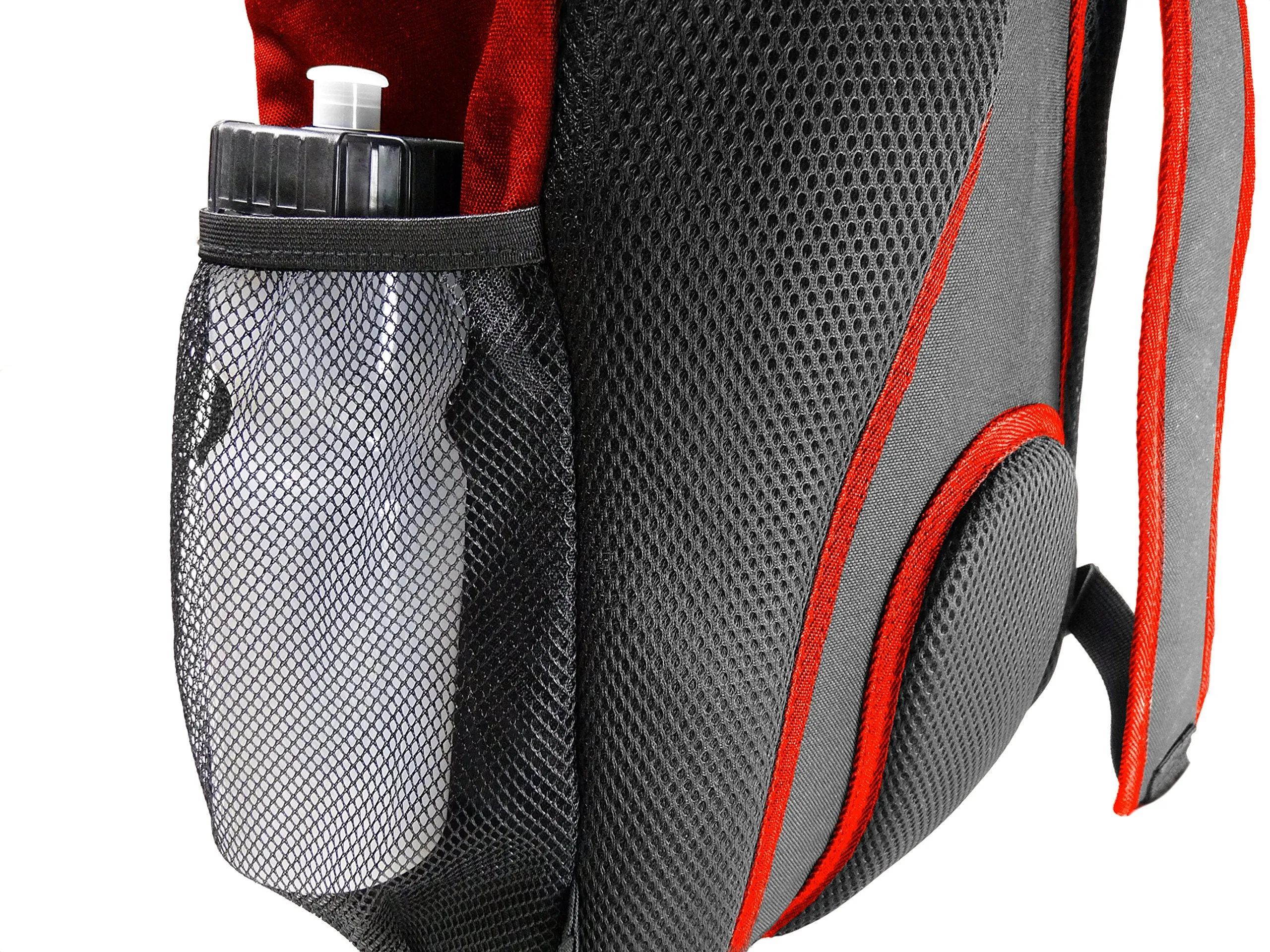 Soccer Backpack with Ball Holder Compartment - for Boys & Girls | Bag Fits All Soccer Equipment & Gym Gear (Black) (Red)