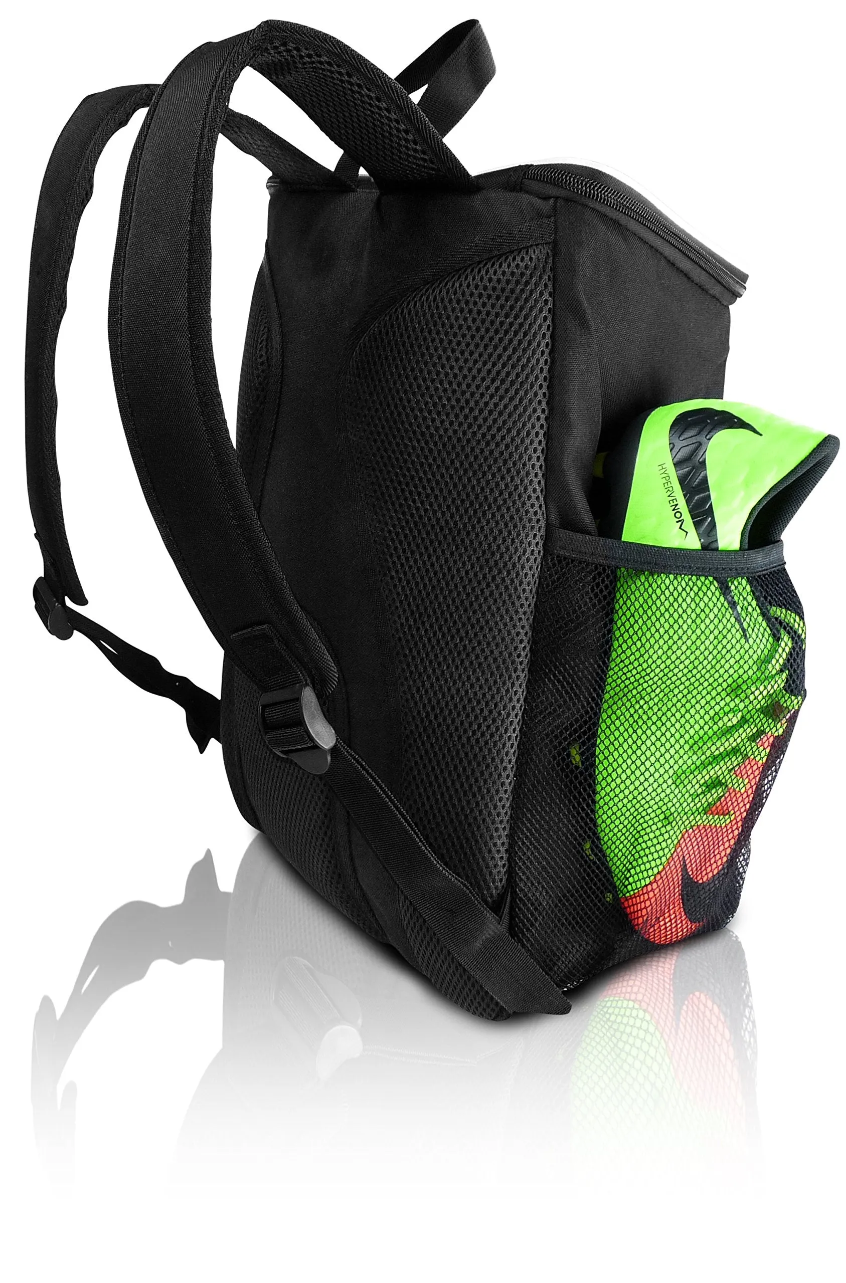 Soccer Backpack with Ball Holder Compartment - for Boys & Girls | Bag Fits All Soccer Equipment & Gym Gear (Black)