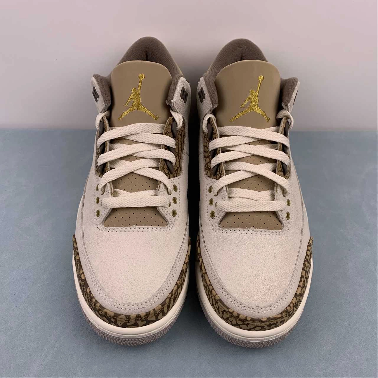 Air Jordan 3 Retro Palomino Mockup Light Orewood Brown Metallic Gold CT8532-102 Fashionable color scheme Wear Everyday