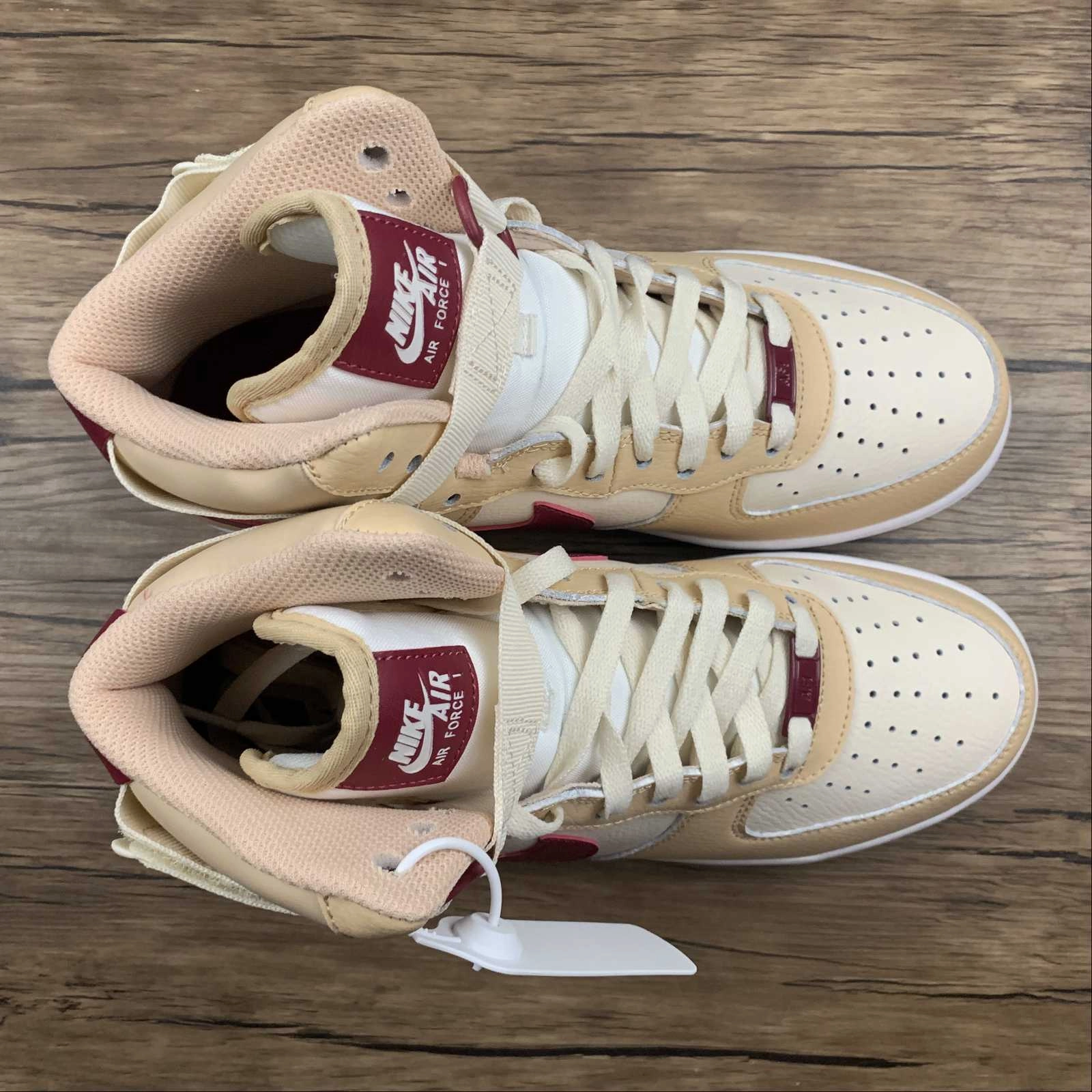 Air Force 1 High White Onyx Noble Red 334031-200 Save Hike Narrow heel