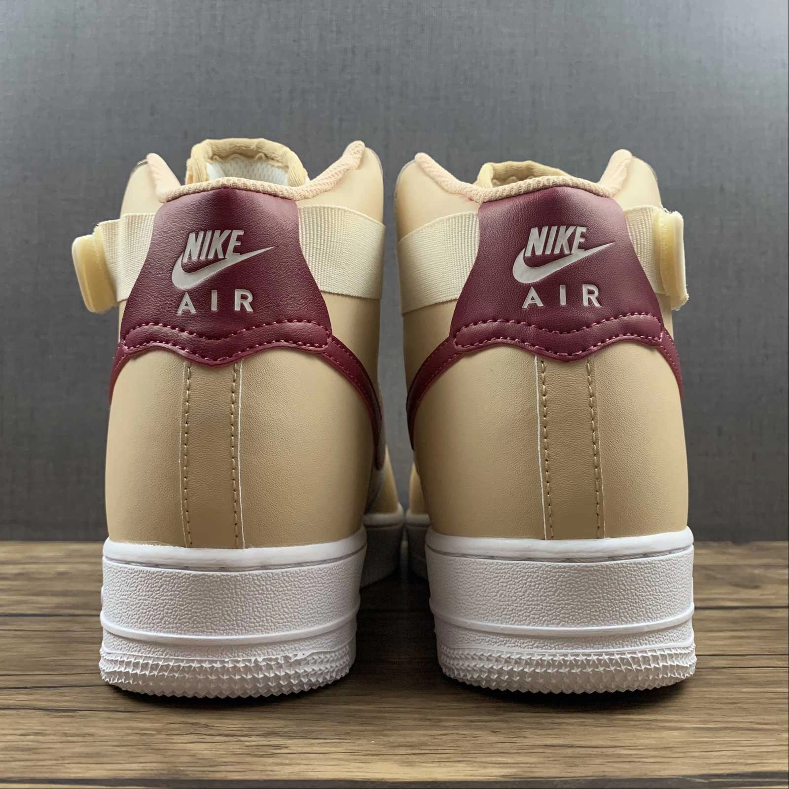 Air Force 1 High White Onyx Noble Red 334031-200 Gold Shine