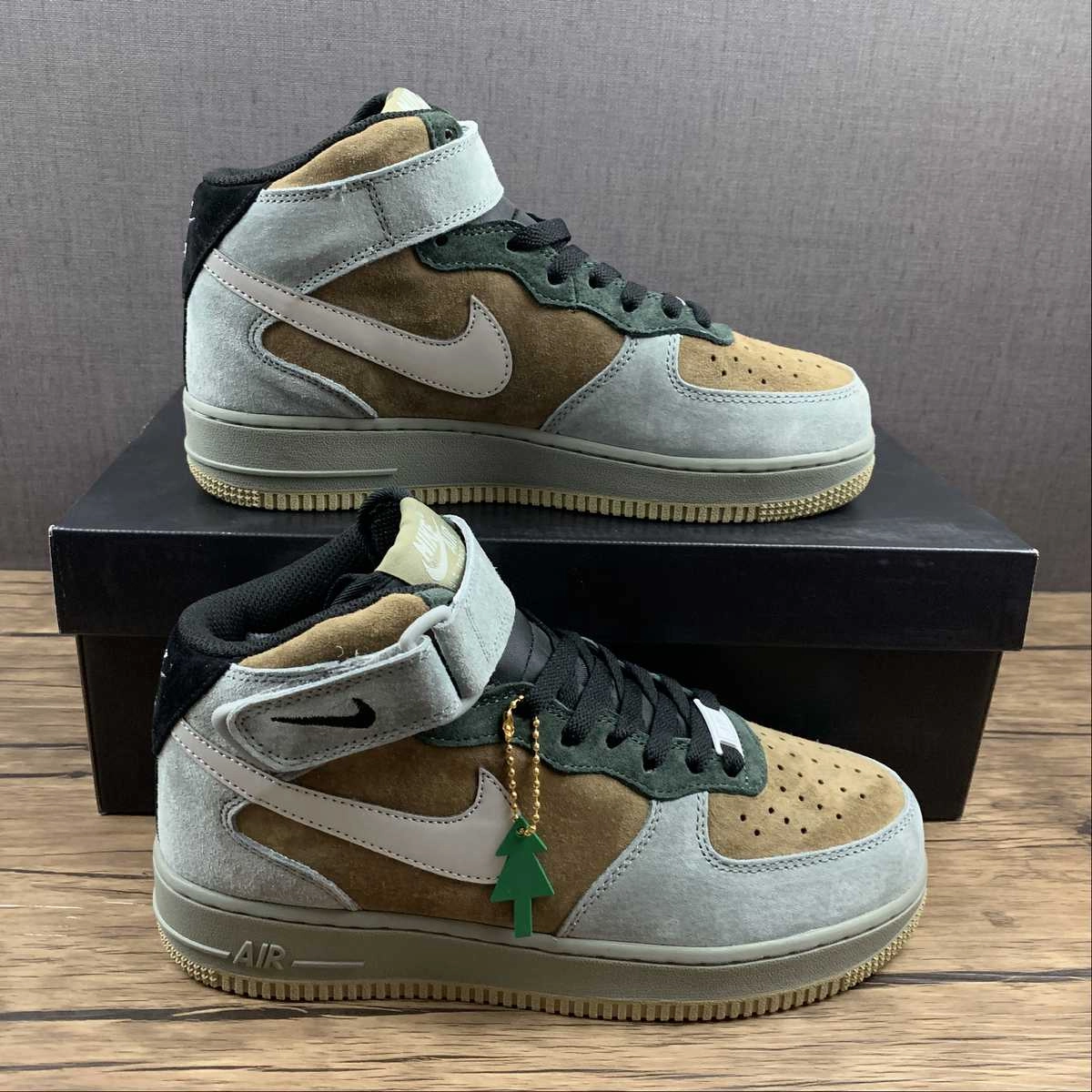 Air Force 1 07 Mid Dark Grey Green Brown Reflective Silver CQ5059-103 Work Friendly Daily Ready