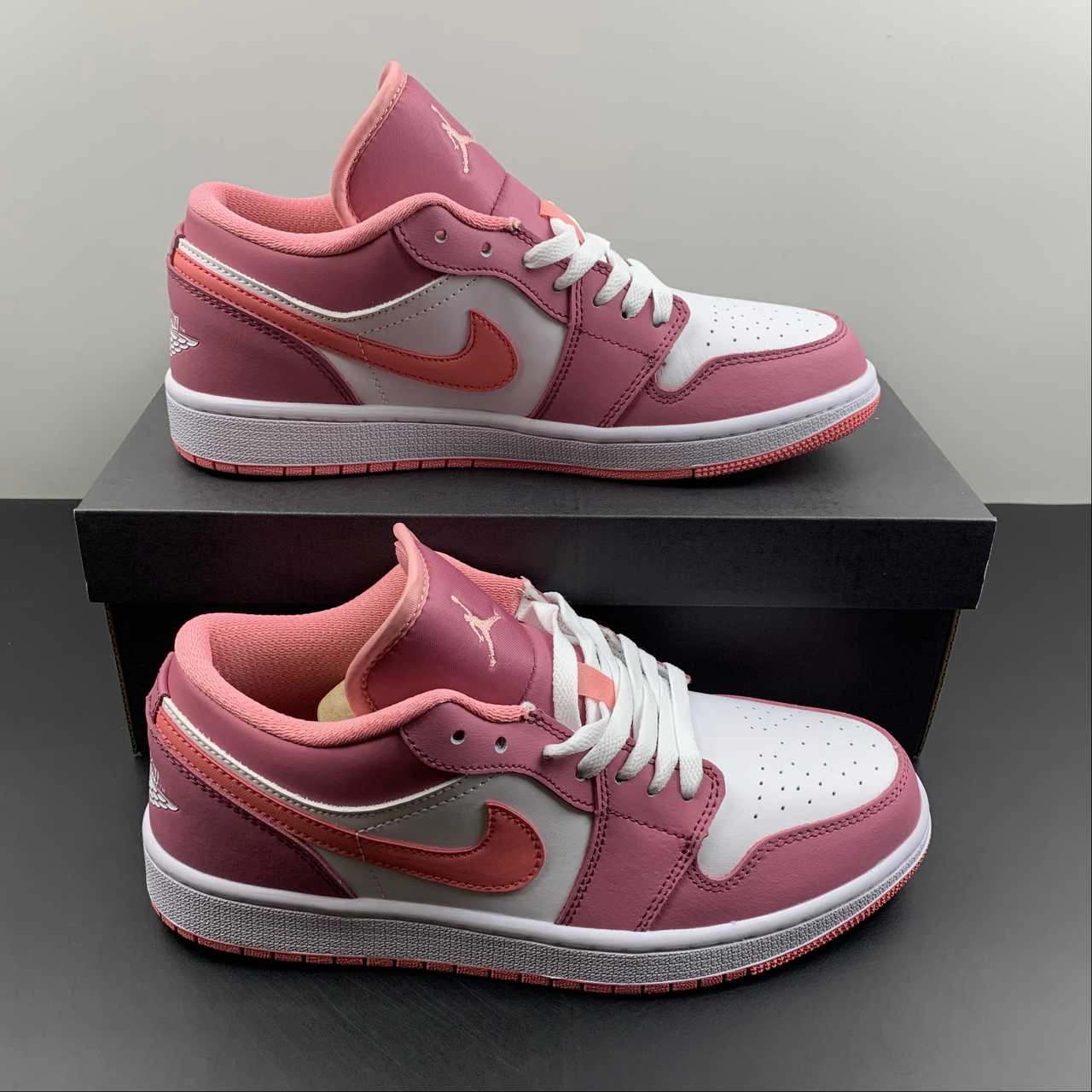 Support Foam High Energy Return Air Jordan 1 Low Desert Berry Coral Chalk White 553560-616