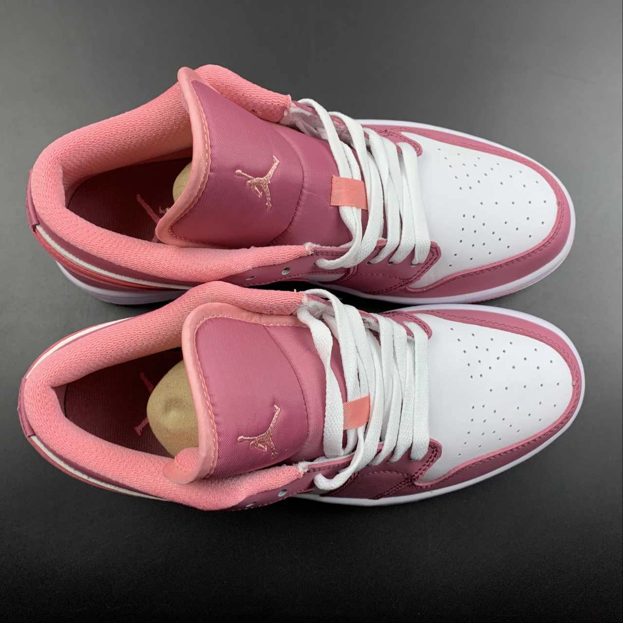 Stylish grip Impact Dispersing Structure Air Jordan 1 Low Desert Berry Coral Chalk White 553560-616