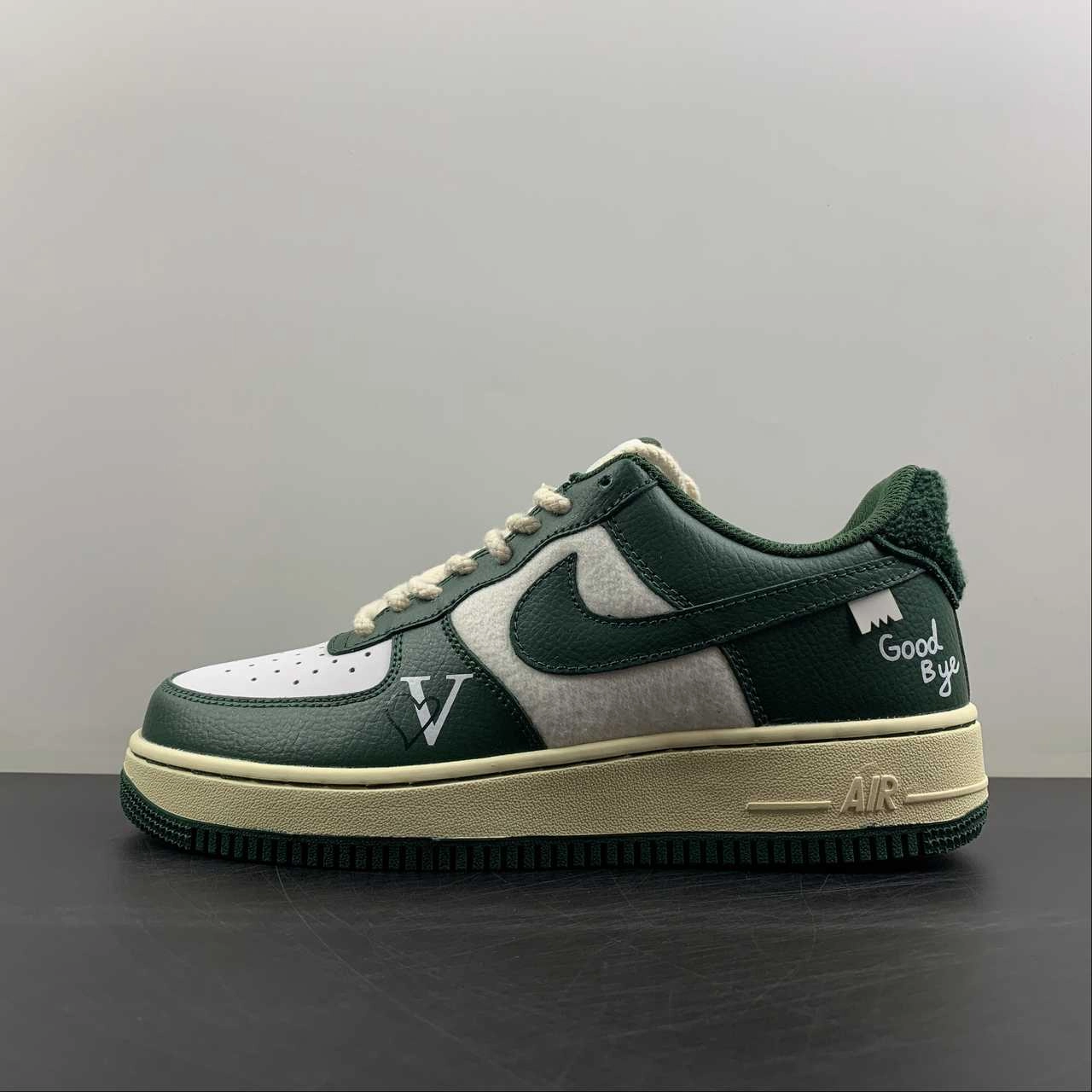 Stitch Free Air Force 1 07 LV8 Goodbye 82 Dk Green Beige Yellow DO5220-169